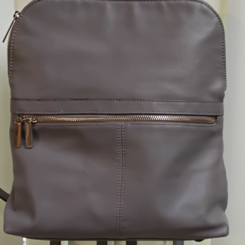 Vegan Leather/Faux Gray Pebble texture (a new day) backpack - Picture 10 of 11